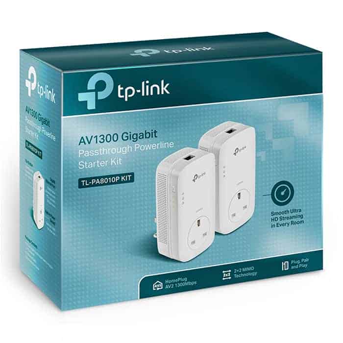 (image for) TP Link Gigabit HomePlug Passthrough Powerline Twin Pack